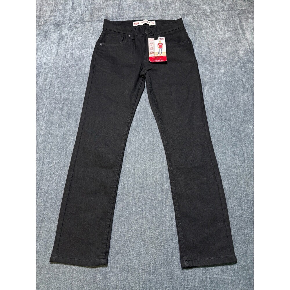 NWT Levi's 511 Slim Fit Performance Jeans Boys 10 Black Denim Stretch Straight